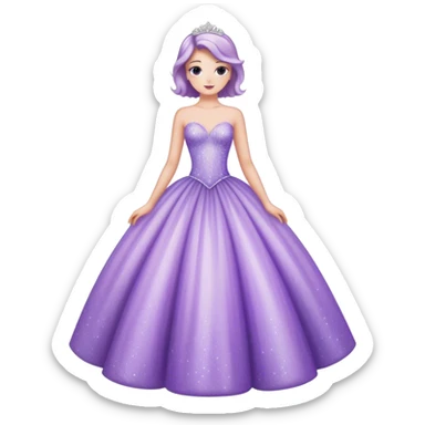 Lilac sparkly ballgown sticker