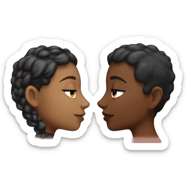 Lesbians kiss interracial couple sticker