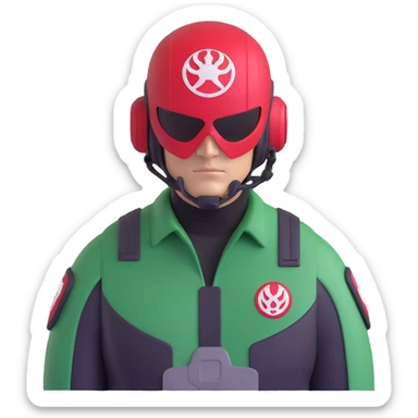 agent with hydra marvel symbol on helmet sticker