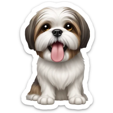 shih tzu with tongue out  sticker