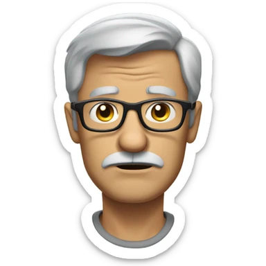 man from Disney up grey hair glasses grumpy face big nose sticker