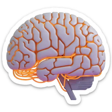 brain with circuits glowing effect AI themed emoji sticker