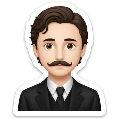 timothee with stache sticker