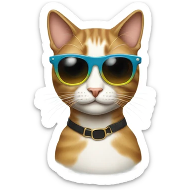 Cat with sunglasses sticker
