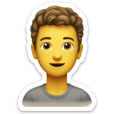 Een bruine jongen met een volledig licht geel t shirt sticker