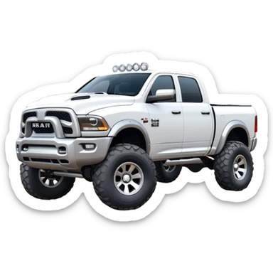 White 2025 Ram off-road truck  sticker