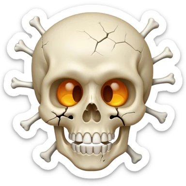 A skeleton emoji but he's head blown up in shock sticker