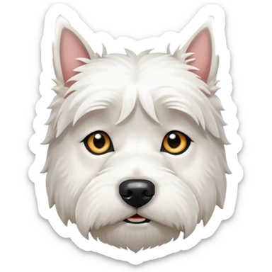 sad west highland terrier dog sticker
