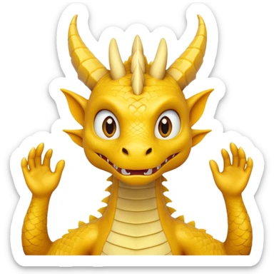 Draw a dragon that has his hands over his head (confused?) like psyduck and a head tilted sticker