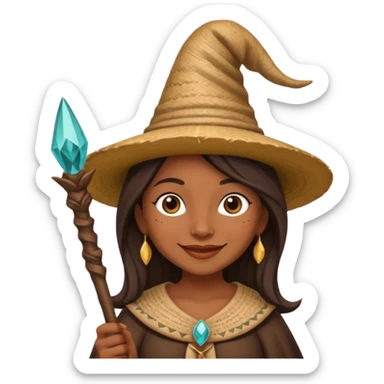 Bruja en escoba sticker