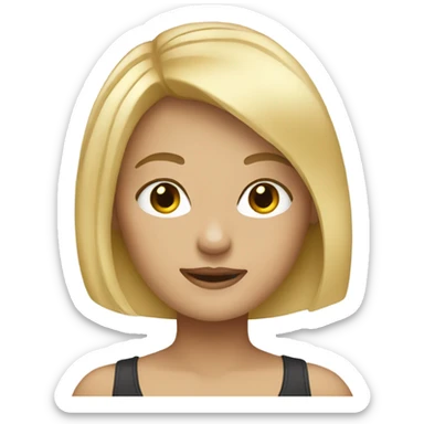 blonde girl with bob sticker