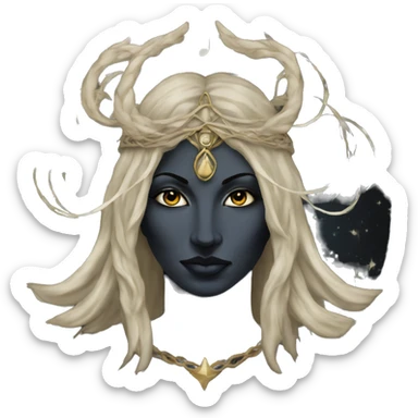 Hekate goddess of the night and magic- triple goddess black sticker