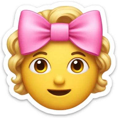 🤭 with a pink bow sticker