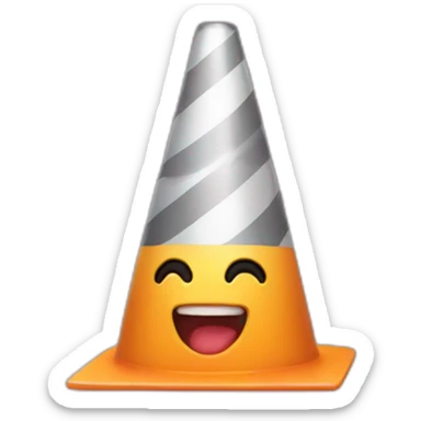 Kirby who ate a construction cone sticker