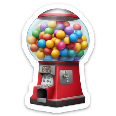 Gumball machine with bowling balls in it sticker