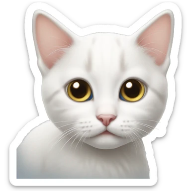White kitten with big eyes  sticker