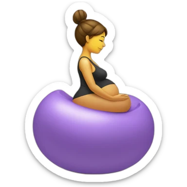 Pregnant woman on yoga ball sticker