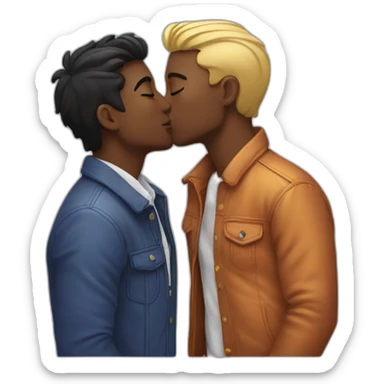 Gay kiss love sticker