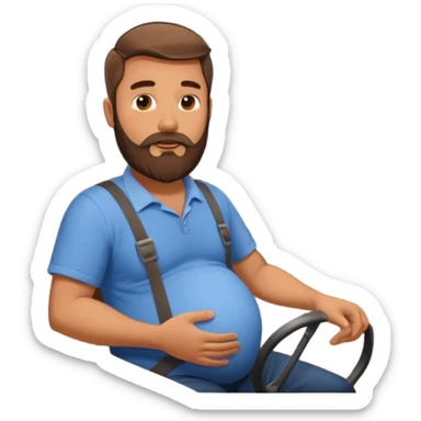 A cableway with a pregnant man inside sticker