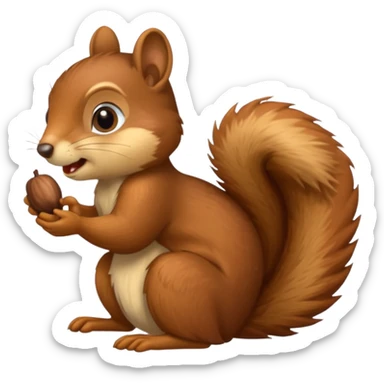 Long toothed squirrel swallows acorn, sleep sticker