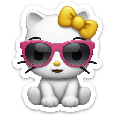 hellokitty with sunglasses sticker