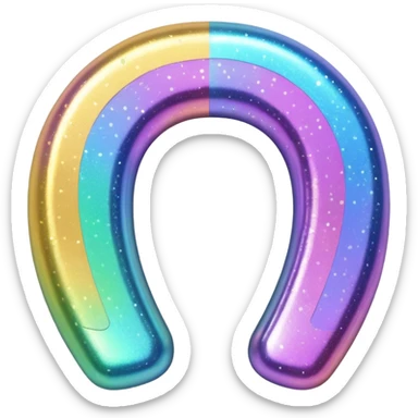 Glittery horseshoe  sticker