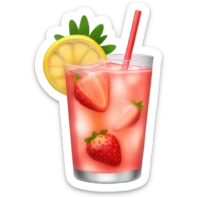 Glass of strawberry lemonade  sticker