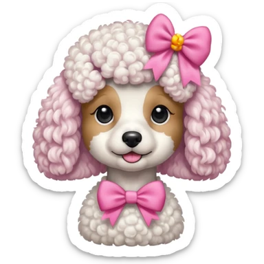 Poodle de laço Rosa sticker