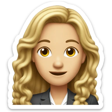 auditor woman long hair happy sticker