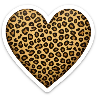 Leopard print heart sticker