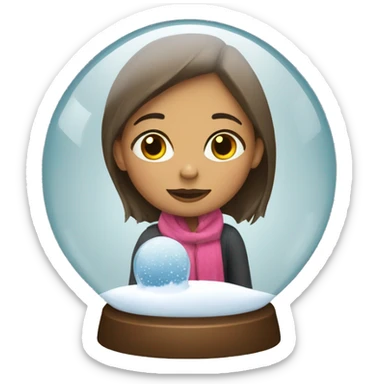 A girl with a snow globe sticker