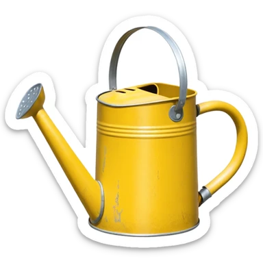 Yellow garden watering can sticker