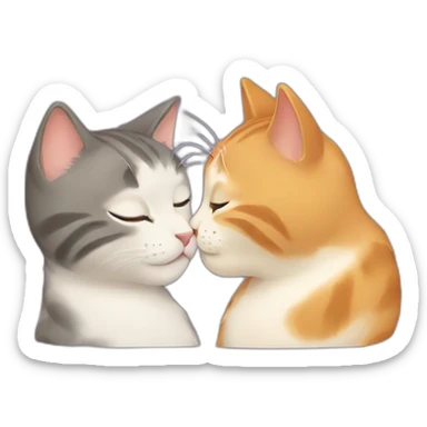 Cat kissing sticker