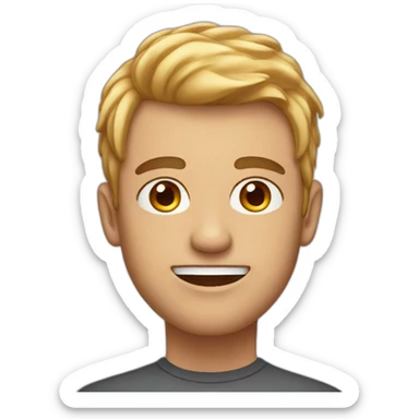 a guy with acne fighting sticker