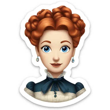 Victorian Redhead blue eyes sticker