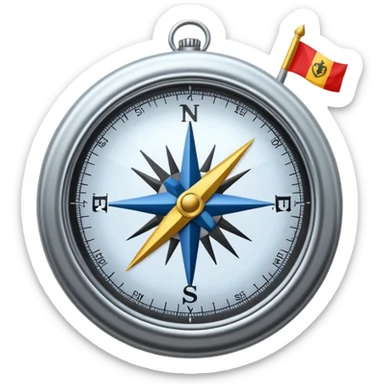 compass with a #5fe089 color flag sticker
