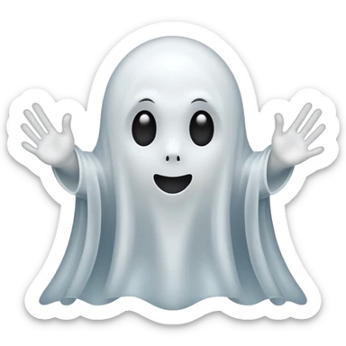 A ghost saying 67 sticker