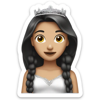 Fair-skin-elegant-girl-with-long-dark-hair-with-tiara sticker
