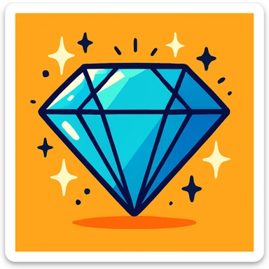 a big diamond, cartoon style, bright colors sticker