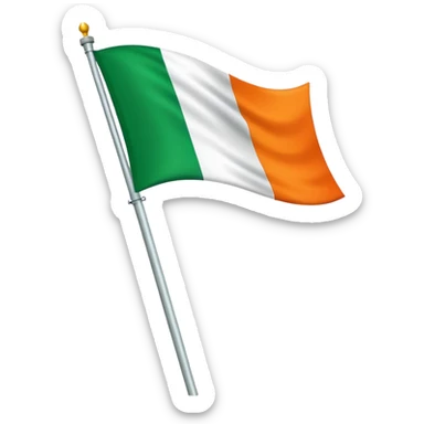 Irish flag on a pole sticker