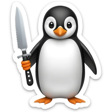 pingüino con un cuchillo sticker