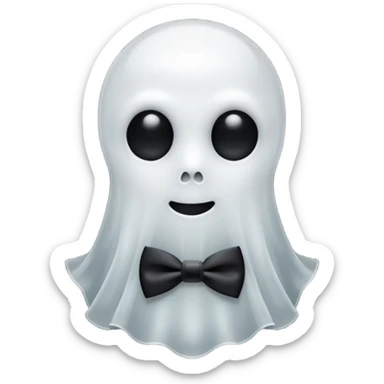 A ghost with a bowtie sticker