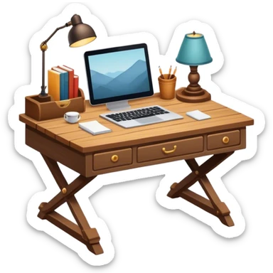cozy aesthetic writer's desk sticker