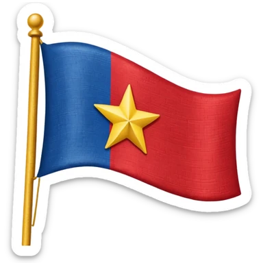 Make an emoji of a flag that is red blue red it’s a  yellow star in the middle no stick  sticker