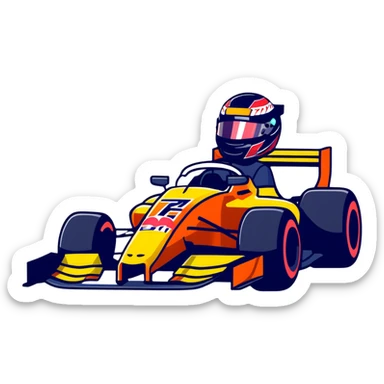 Max Verstappen driving a Formula 1 car sticker