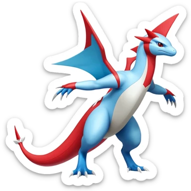 Latias-Salamence-Koraidon-Fakémon-hybrid-creature (full body)  sticker