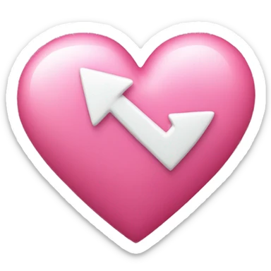 pink heart with white arrow going through it sticker