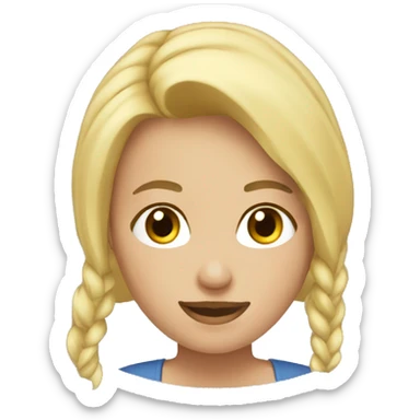 mujer rubia escribiendo sticker