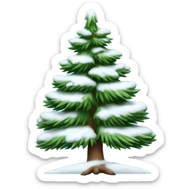 Pine tree with snow sticker
