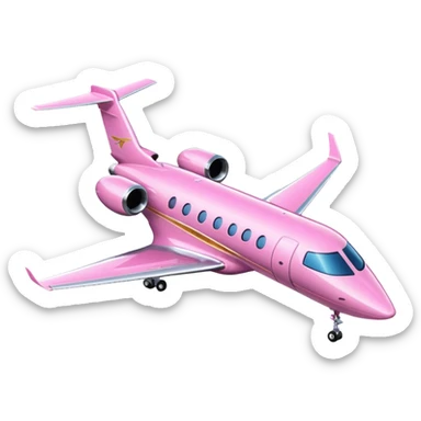 pink private jet sticker